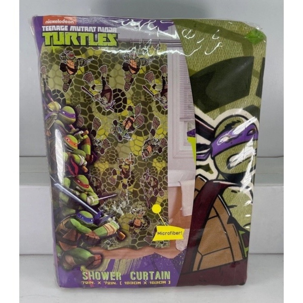 Nickelodeon Teenage Mutant Ninja Turtles Shower Curtain Microfiber Camo 72" New
